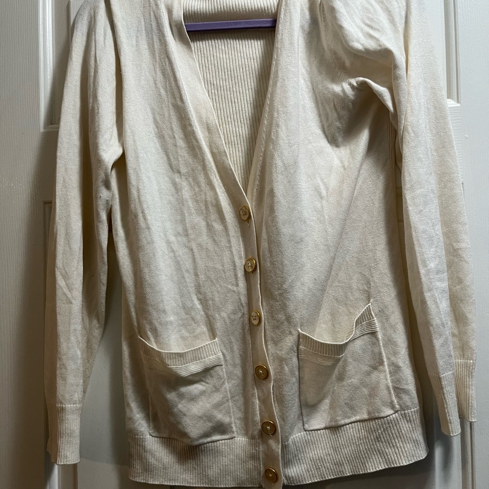 Banana Republic Cream Cardigan Sweater